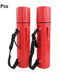 Get Your Welding Rod Storage Totally Organized With These 2 Pack Heavy Duty Airtight Abs Tubes, red plastic canisters with straps.