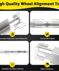 Beefy Pro Grade Heavy Duty Wheel Alignment Tool Plates Two Pieces Stainless Steel with measuring tapes visible