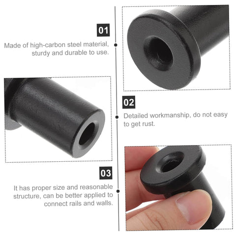 Close-up of 5 Pack Barn Door Track Spacers Replacement Kit Wall Connectors showing high-carbon steel, durable for sliding doors.