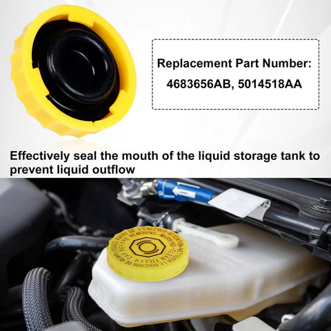 Direct Fit Brake Fluid Reservoir Cap Replacement For Jeep Wrangler Dodge Journey Ram 1500 2500 3500 Master Cylinder OEM 4683656AB