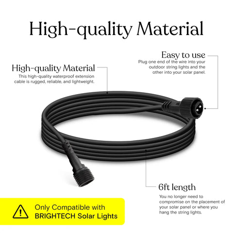 Ambience Pro Waterproof Extension Cable For Solar Outdoor String Lights, 6 ft rugged weatherproof wire coiled view