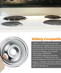 Electric Stove Burner Drip Pan Set Fits Frigidaire And Kenmore Electric Ranges With Locking Slots, including silver chrome plated pan from the set