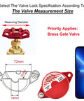 Gate Valve Lockout Kit Two Pack One To Two And A Half Inch Diameter Outdoor Red Locks for brass gate valve size diagram
