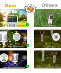 Comparison of Super Bright Solar Pathway Lights 10 Pack For Outdoor Use showcasing panel and LED quality differences.