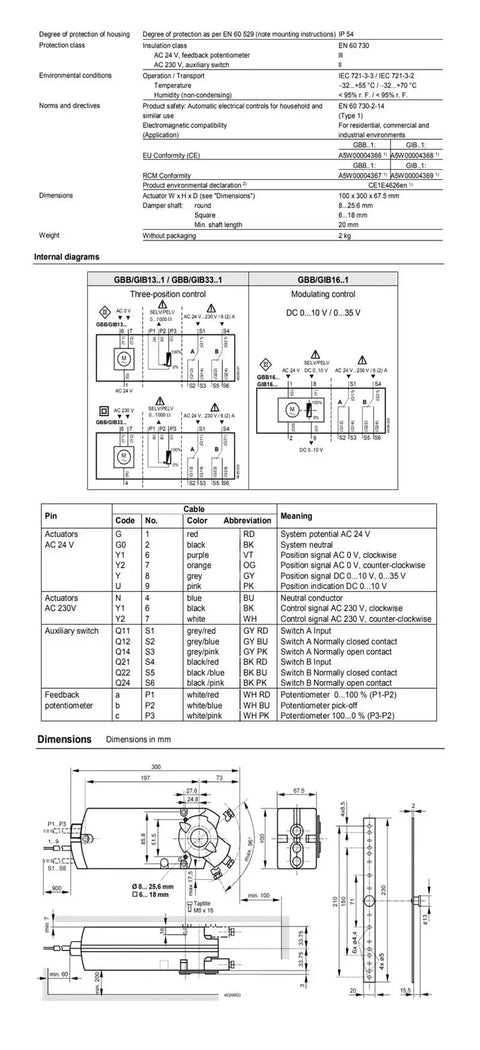 Rock Solid Rotary Air Damper Actuator For HVAC Ventilation AC 24V Three Position Drive With 35Nm Torque And Fast 150S Response Built Tough For Hassle Free Install And Smooth Daily Operation technical diagram and specifications