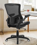 All Day Comfort Ergonomic Office Chair With Swivel Mesh Back PU Leather Seat Boss Level Support shown in home office setup.
