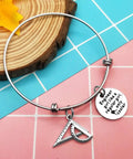 Funny Engineer Gift For Women Engineers Bracelet with ruler charm and protractor, stainless steel, adjustable bangle, boss lady vibe