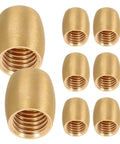Set of 8pc brass furniture legs for wooden trays and boxes, cone-shaped metal feet, dope sleek design, golden finish.