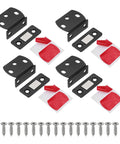 Ultra Thin L Shape Stainless Steel Cabinet Door Magnets Four Pack With Double Sided Tape And Optional Screw Mount In Black Finish