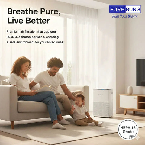 Family enjoying clean air from Replacement Filter For TaoTronics TT AP006 Air Purifier With H13 True HEPA And Activated Carbon