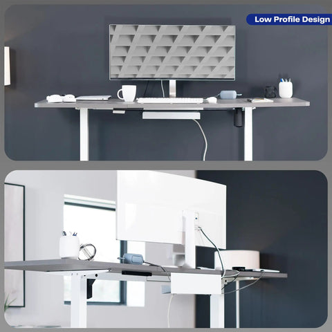 Under Desk Cable Management Tray For A Clean Home Office, 16.5 Inch Cord Organizer Keeps Power Strips And AV Cables Hidden