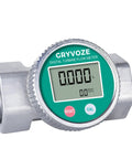 Waterproof 1.5 Inch Digital Fuel Flow Meter With EMI Protection Inline NPT Thread 10.5 To 74 GPM Range For Water Diesel Gas Oil Gasoline
