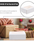 Kraft Paper Cookie Boxes With Clear Window Safe And Odorless Bulk Pack Of 50 Mini Treat Boxes for food packaging and gift wrapping.