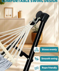 Close-up of the 2 In 1 Hammock And Swing Chair With Collapsible Steel Stand And Carrying Case highlighting steel frame and rope design