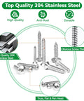 Beefy 429 Piece Wood Screw Kit Self Tapping Set In 304 Stainless Steel with truss, flat and pan heads, anti-rust