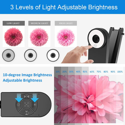 Super Crisp 4K USB Document Camera And Eight Megapixel Visualizer For Teachers Capturing A3 Docs with adjustable brightness controls.