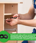 Person assembling furniture using Black Finish Stainless Steel Countersunk Cup Washers Set, Heavy Duty 304 Stainless.