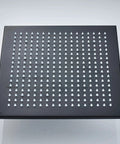 Slick Matte Black Rain Shower System With 10 Inch Ceiling Mounted Rainfall Head showcasing a textured surface.