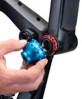 Using Blue Anodized Bottom Bracket And Pedal Tool With Laser Engraving, 3/8 Drive, 44mm, 16 Notch Socket on Shimano BB