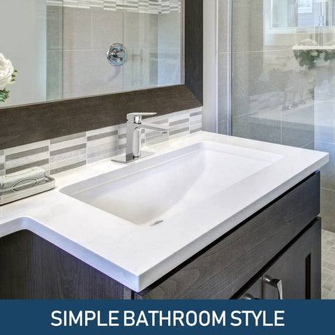 Chrome One Hole Bathroom Faucet With Single Handle Control Solid Brass Construction in modern vanity setup