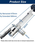 Reciprocating linear actuator with suction cup end, 24V DC motor mounted on a metal rail; telescopic travel.