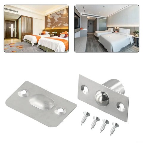 Hidden Ball Door Catch Hardware For Wood Cabinets And Closets Stainless steel spring loaded latch with mount screws