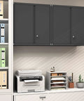 Locking Metal Wall Cabinet for Garage With Doors and Adjustable Shelf, Heavy Duty Wall Mounted Steel Storage Cabinet for Tools