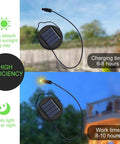 600mAh Solar Light Replacement Top For Outdoor Lanterns, charging and work time, daytime and night usage illustration