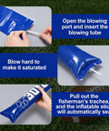 Inflating procedure for 48 Pcs Thunder Sticks With Paw Print Design Inflatable Noise Makers for events, blue color shown.