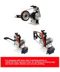 Heavy Duty 71 Inch Desktop Belt Sander Workhorse Featuring A Rock Solid 2200W Motor With Stepless Speed Control And Three Swappable Grinding Wheels.