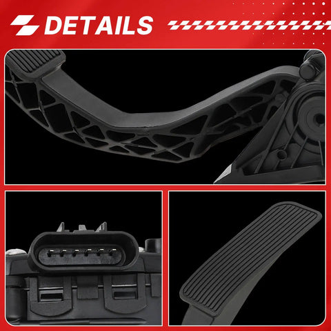 25832864 Accelerator Pedal Position Sensor Direct Replacement For Chevy GMC Cadillac Hummer With Accurate Throttle Position Sensing And Easy Install To Improve Response And Drive Quality. Black plastic accelerator pedal sensor, close-up