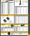 Catalog page of clamping components, including T-slot bolts, nuts, and studs with specifications and images
