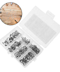 Circlip And Split Washer 300 Piece Set Stainless Steel 304 E Type Retaining Rings Transparent Storage Case For Quick Access