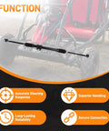 Heavy Duty Steering Gear Assembly For Go Karts Compatible With KT196 CK196 196CC 6.5HP showing function features