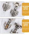 Hydraulic Cabinet Hinges With Quiet Operation 4 Pack Stainless Steel Heavy Duty Hinges For Kitchen Cabinets Smooth Opening And Closing No Squeaks Rust Resistant 1.2mm Thick showing two open and close angles on light wood surface