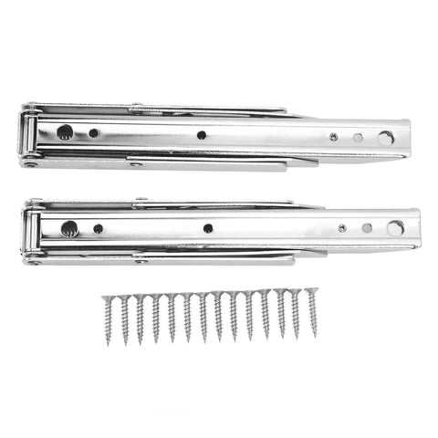 Heavy Duty Folding Shelf Brackets Set For Small Spaces, 8 Inch Cold Rolled Steel, features screws for easy install, brush finish