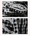 Top Notch 1 Meter 08B Precision Roller Chain Short Pitch Single Row Drive Sprocket Heavy Duty industrial cables stacked for repairs.