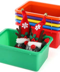 6 Pack Cubby Bin Storage Set Durable Plastic Stackable Bins For Toy Organization At Home Nursery Playroom Classroom Colors Red Green Orange