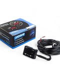 Front view: JJCOCO oil pressure gauge with LED display, 12V automotive kit; black sensor unit with long wiring and box