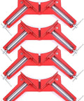 Red 90 Degree Right Angle Clamps Set Of Four For Woodworking And Diy Projects Pro Grade Adjustable Corner Squares
