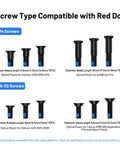 Rock Solid Red Dot Screw Kit With M4 And Six Thirty Two Threads Blue Thread Locker For Rmr Optics and Holosun 407k 507k Delta Point Pro showing screw types.