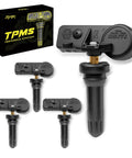 Highway Hero 315MHz Tire Pressure Monitor Sensor Preprogrammed Compatible With Chevy And Gmc Silverado Sierra Tahoe Yukon Traverse Terrain, black sensor with packaging.