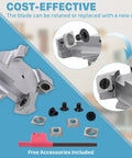 Heavy Duty Half Inch Shank Two And A Half Inch Cutting Diameter CNC Spoilboard Surfacing Router Bit With inserts and screws