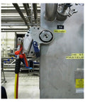 Heavy Duty Hydraulic Torque Wrench Featuring Hollow Body And Square Drive Built Like A Tank For Knocking Down Stubborn Bolts Ridiculously Precise Garage Ready Gear attached to machinery with hoses.