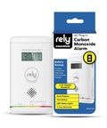 Plug In Carbon Monoxide Detector With Battery Backup And Digital Display For Real Time CO Monitoring Must Have Easy Wall Mount Electrochemical Sensor Dual Power Safety For Home Basements And Living Areas, showing digital readout and packaging
