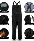 Pro Grade Heavy Duty Leather Welding Apron With Split Leg Design For Men And Women Cowhide Two Layer Fire Resistant Forge Apron Sparks Shield Heat Resistant Adjustable Straps Black