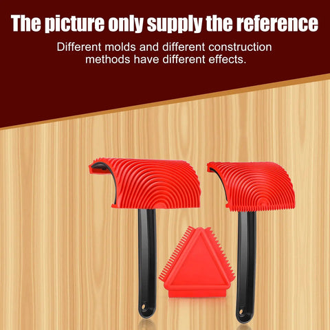 Must Have Set Of 3 Wood Graining Tools For DIY Texture Painting With Rubber Roller And Handles Includes Two Square Graining Heads And A Triangle Wood Grain Tool For Walls Cabinets Furniture And Home Decor Projects