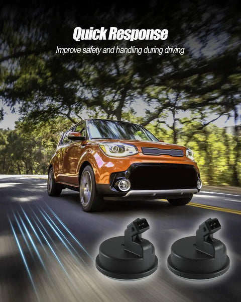 Pair Of Rear Hub Bearings With Abs Speed Sensor For Kia Soul Ev 2014 To 2019 installed beside car on road.
