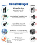 Comparison chart highlighting advantages of 12 Inch UV Resistant Zip Ties, 1200 Pcs, 75 Lbs Tensile Strength over others.