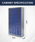 Front view of 100 Drawer Tool Storage Cabinet For Bolt And Nut Organization With Pro Grade Durable ABS Drawers